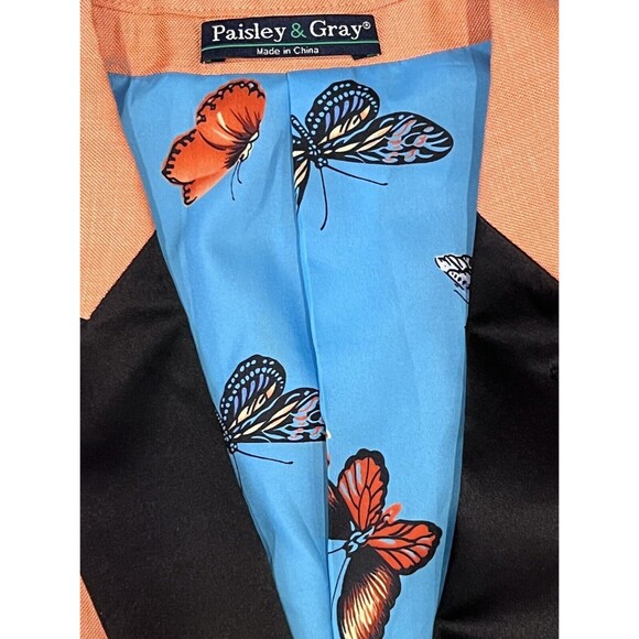 Paisley & Gray Men’s Slim Fit Grosvenor Peak Tuxedo Jacket Blazer Orange 42R - Picture 8 of 15